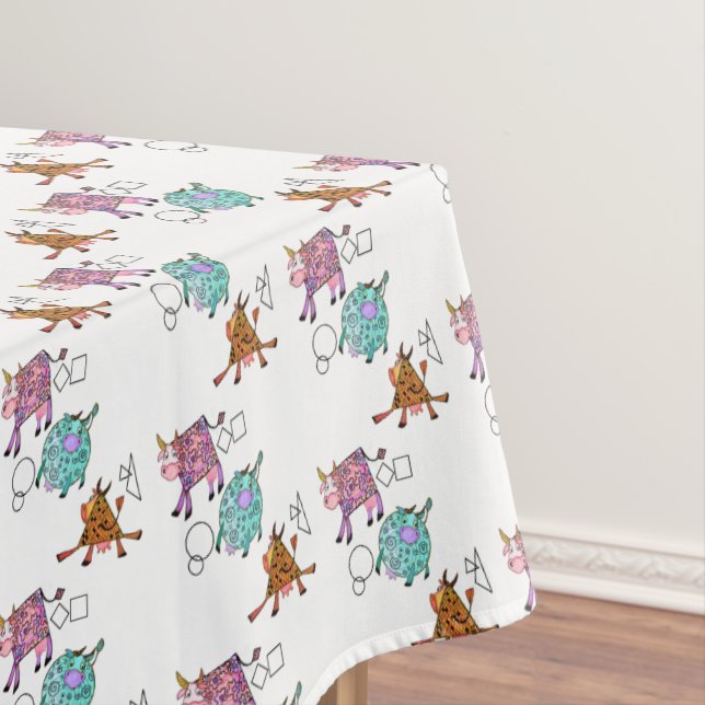 Toalha De Mesa Tablecloth de Vacas Voadoras (Posição Original)