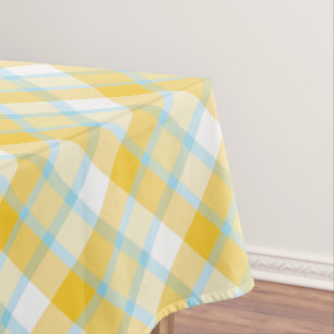 Toalha De Mesa Tablecloth de Xadrez Azul e Amarelo - Picnic Prima