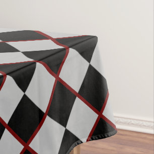 Toalha De Mesa Tablecloth de Xadrez de Cinzas Negra
