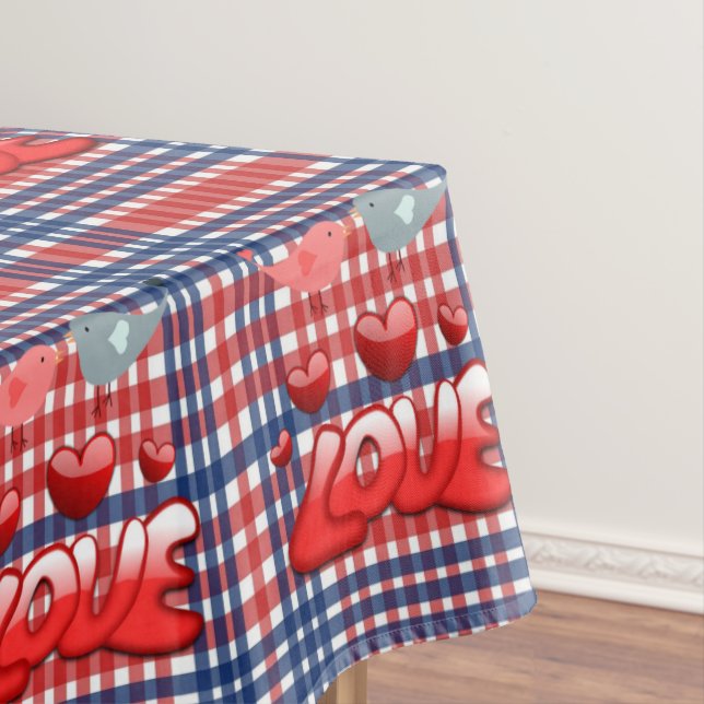 Toalha De Mesa Tablecloth Dia de os namorados Love (Posição Original)