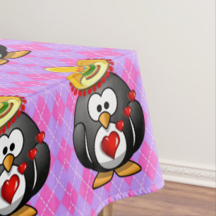 Toalha De Mesa Tablecloth Dia de os namorados Pinguim