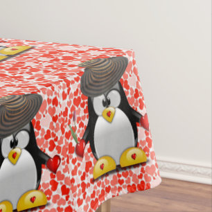 Toalha De Mesa Tablecloth Dia de os namorados Pinguim
