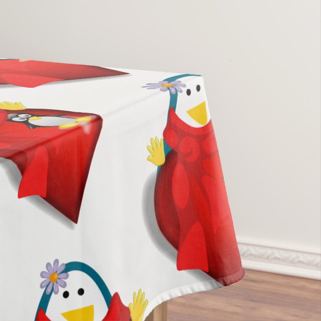 Toalha De Mesa Tablecloth Dia de os namorados Pinguim (Posição Original)