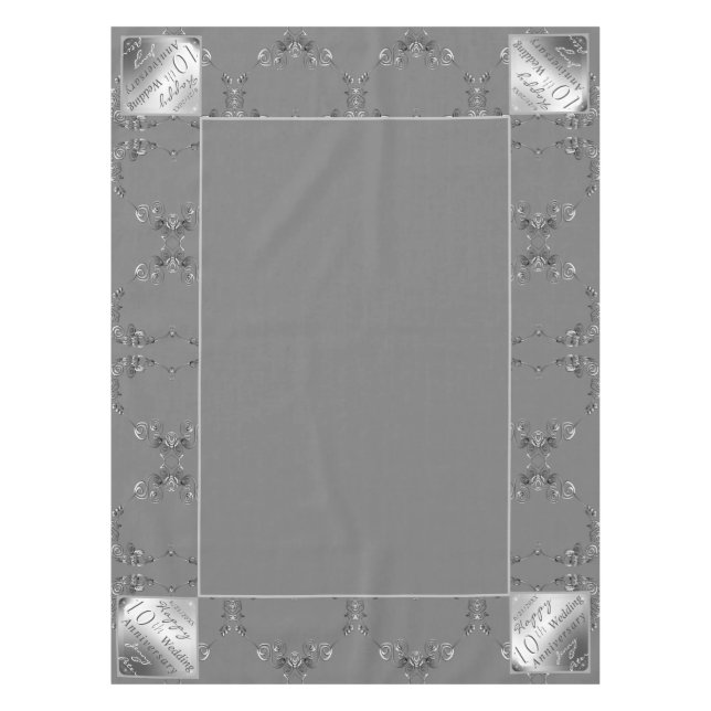 Toalha De Mesa Tablecloth do 10º Aniversário de Casamento (Frente)