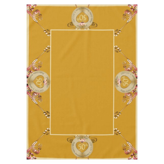 Toalha De Mesa Tablecloth do 50º Aniversário de Casamento (Frente)