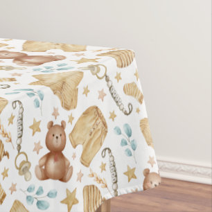 Toalha De Mesa Tablecloth do Chá de fraldas Boho - Roupas e Urso