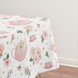 Toalha De Mesa Tablecloth do Chá de fraldas do Tea Party Rosa