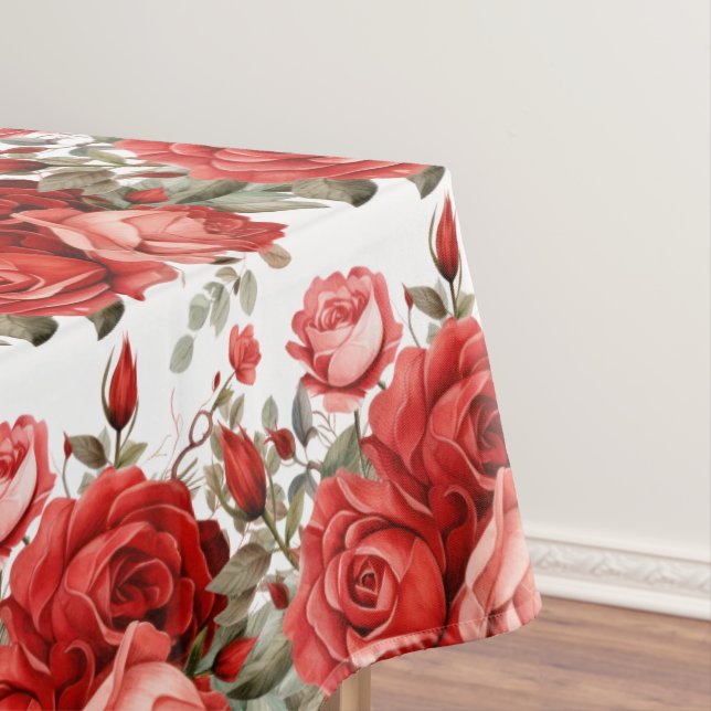 Toalha De Mesa Tablecloth do Chic Rosa vermelha (Posição Original)