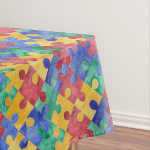 Toalha De Mesa Tablecloth do quebra-cabeça da consciência do