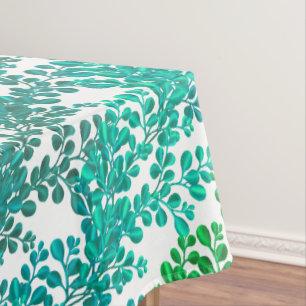 Toalha De Mesa Tablecloth dos ramos do Boxwood do verde azul