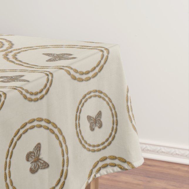 Toalha De Mesa Tablecloth Dourada da Borboleta bonito (Posição Original)