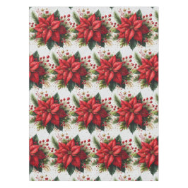 Toalha De Mesa Tablecloth Dourada da Poinsettia Vermelha Natal