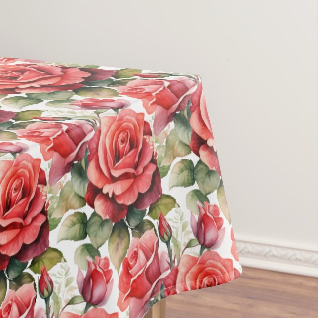 Toalha De Mesa Tablecloth Elegante Rosa vermelha (Posição Original)
