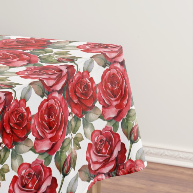 Toalha De Mesa Tablecloth Elegante Rosa vermelha (Posição Original)