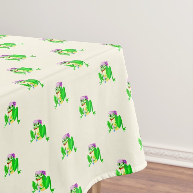 Toalha De Mesa Tablecloth engraçada com Sapos felizes - Escolha a (Posição Original)