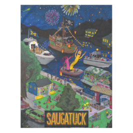 Toalha De Mesa Tablecloth ENORME do algodão de Saugatuck (noite)