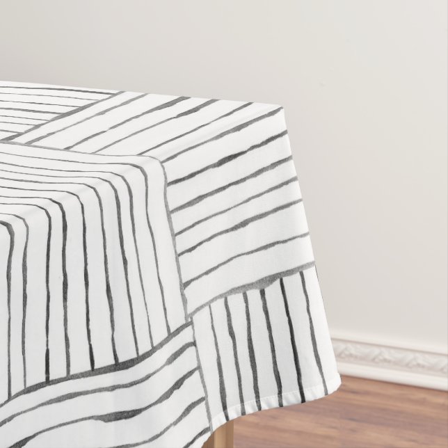 Toalha De Mesa Tablecloth Étnica Boho - Preto e Branco Desenhado  (Posição Original)