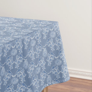 Toalha De Mesa Tablecloth étnico do impressão floral de azul de