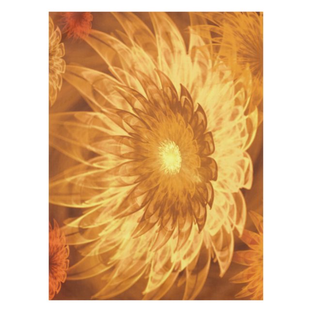 Toalha De Mesa Tablecloth Fantasy Flores Amarelo (Frente)