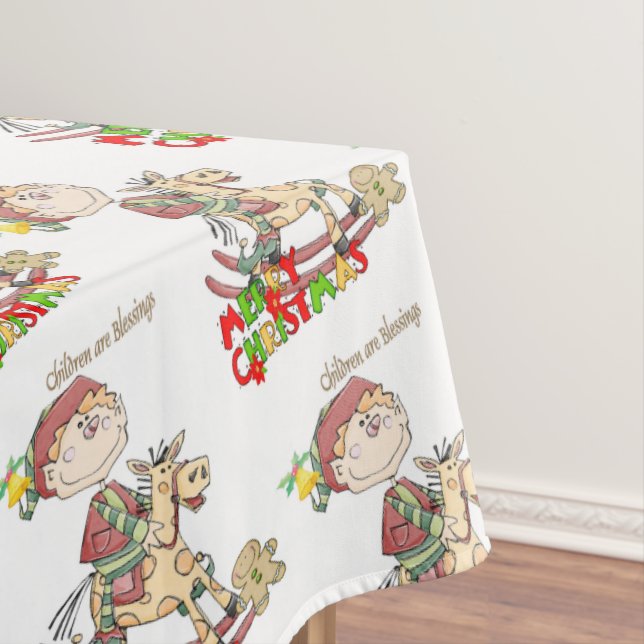 Toalha De Mesa Tablecloth, Feliz Natal Crianças são Bênçãos (Posição Original)
