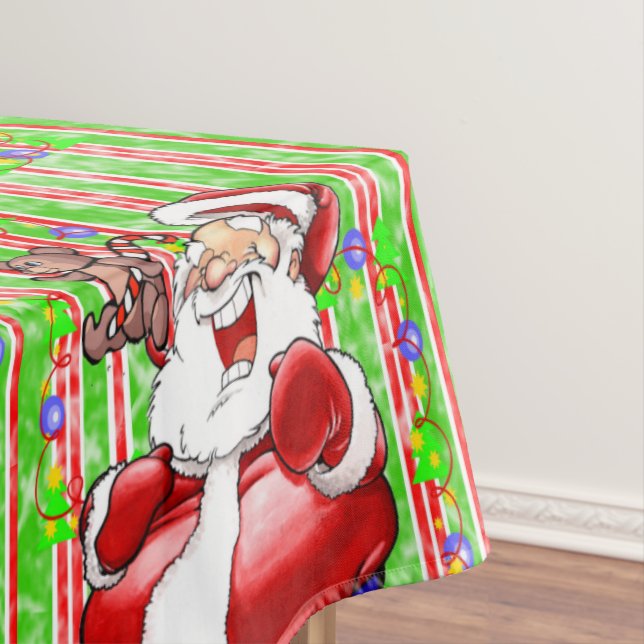 Toalha De Mesa Tablecloth, Feliz Urso de Teddy Strike de Natal (Posição Original)