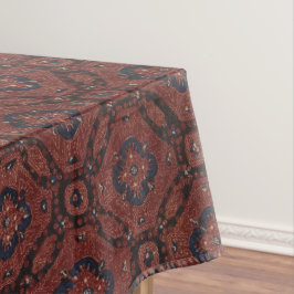 Toalha De Mesa Tablecloth Floral Batik Vermelho e Azul impression