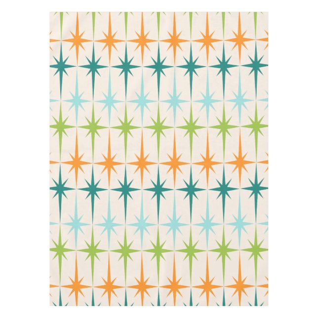 Toalha De Mesa Tablecloth geométrico de Starbursts do vintage (Frente)