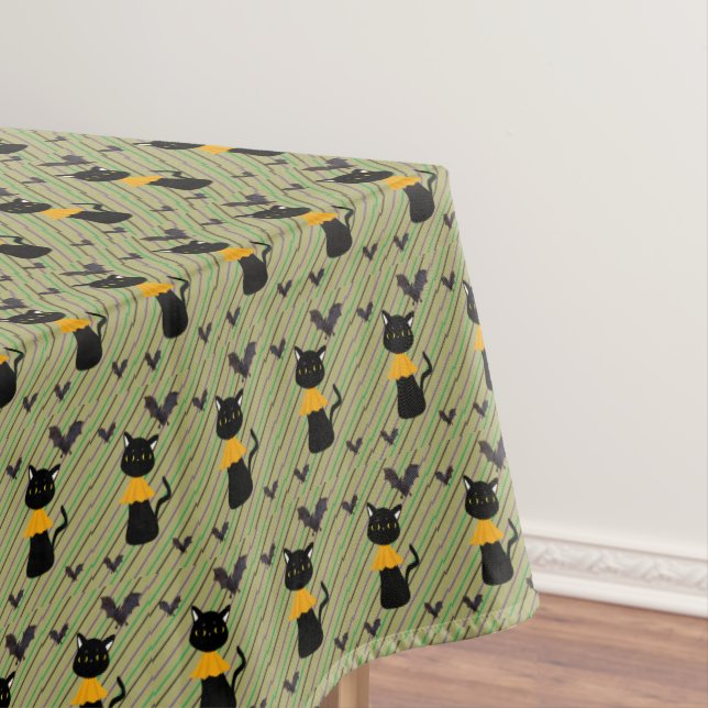 Toalha De Mesa Tablecloth Halloween, Gato Negro (Posição Original)