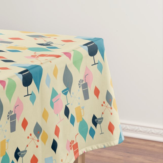 Toalha De Mesa Tablecloth meio século Modern Cocktails (Posição Original)