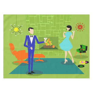 Toalha De Mesa Tablecloth moderno do casal do meio século