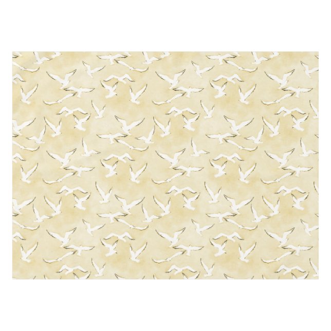 Toalha De Mesa Tablecloth - Nautical Ocean Seagulls (Frente (Horizontal))