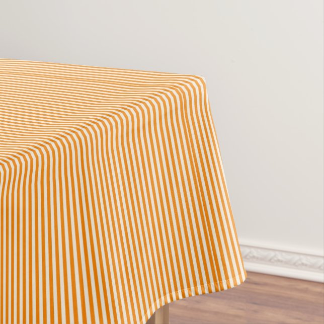 Toalha De Mesa Tablecloth Orange & White Stripe (Posição Original)