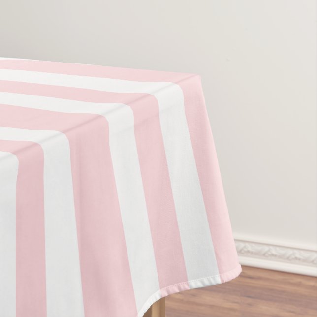 Toalha De Mesa Tablecloth Pink & White Stripe (Posição Original)