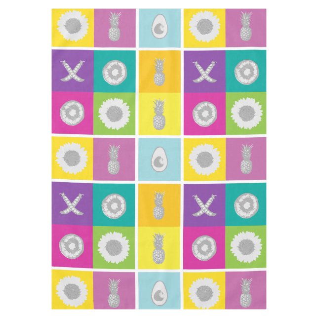 Toalha De Mesa Tablecloth pop Art Botânica e Design Fruta (Frente)