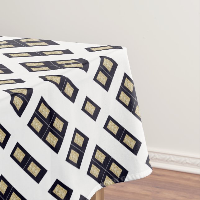 Toalha De Mesa Tablecloth preto Dourado abstrato de Windows (Posição Original)