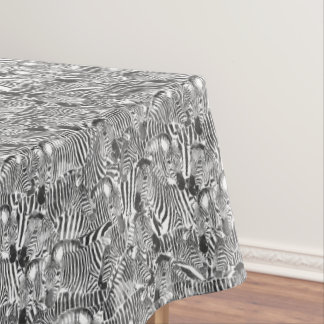 Toalha De Mesa Tablecloth preto e branco da listra da zebra