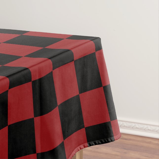 Toalha De Mesa Tablecloth Preto-Vermelho Verificado (Posição Original)