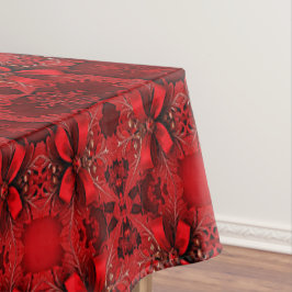 Toalha De Mesa Tablecloth Red Floral Christmas