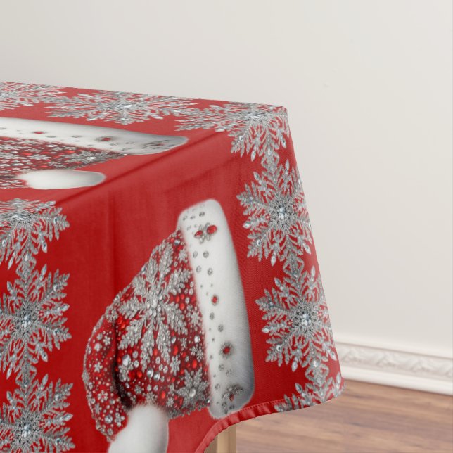 Toalha De Mesa Tablecloth Red Santa Hat Holiday (Posição Original)