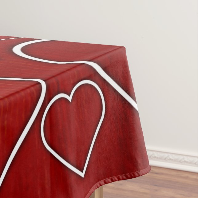 Toalha De Mesa Tablecloth Red & White Hearts (Posição Original)