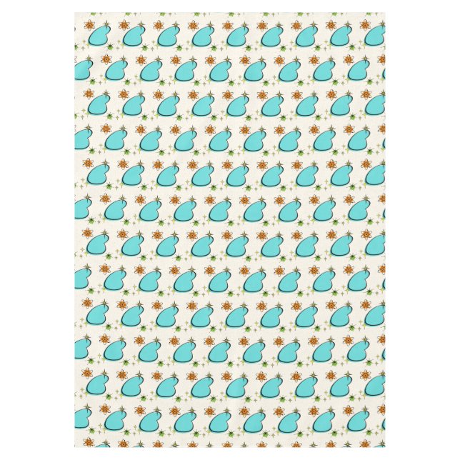 Toalha De Mesa Tablecloth Retro Atomic Boomerang e Starbursts (Frente)