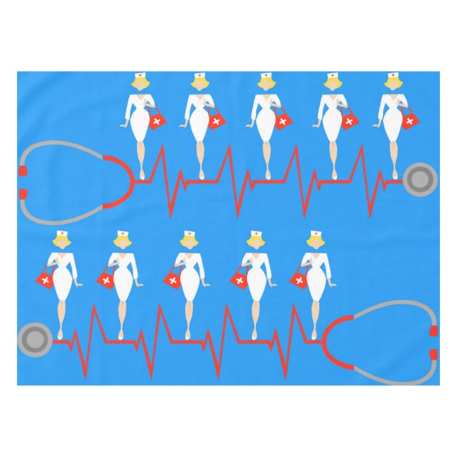 Toalha De Mesa Tablecloth retro da enfermeira (Frente (Horizontal))