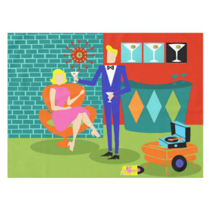 Toalha De Mesa Tablecloth retro do casal de Martini