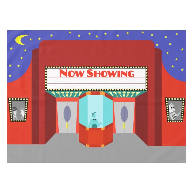 Toalha De Mesa Tablecloth retro do cinema (Frente (Horizontal))