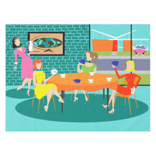 Toalha De Mesa Tablecloth retro do jogo de cartas das mulheres