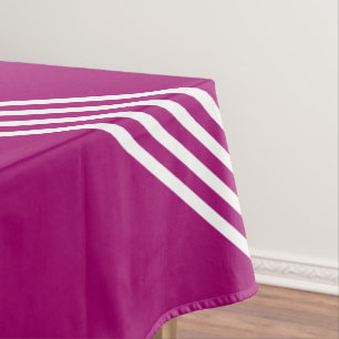 Toalha De Mesa Tablecloth Roxo com Faixa Branca - Cores Personali