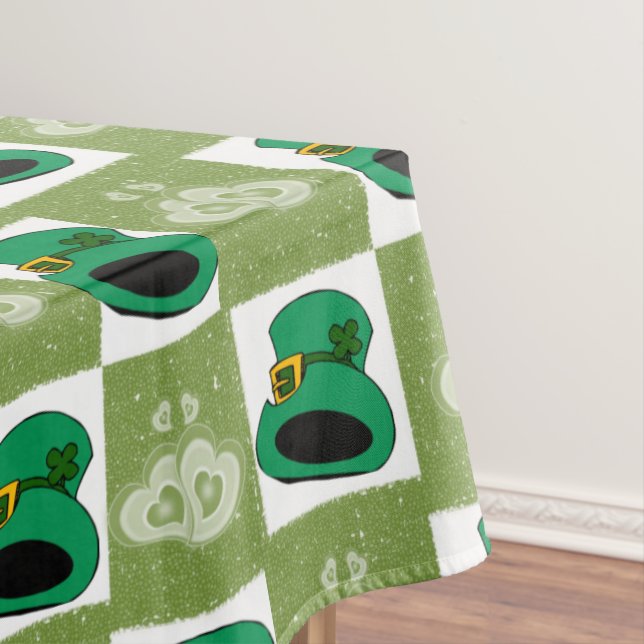 Toalha De Mesa Tablecloth Saint Patrick's Day Hats Hearts (Posição Original)
