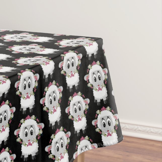Toalha De Mesa Tablecloth Shea Floral Black (Posição Original)