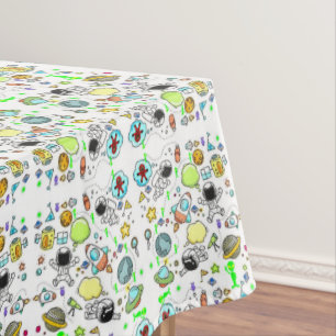 Toalha De Mesa Tablecloth Spaceships Aliens Estrelas