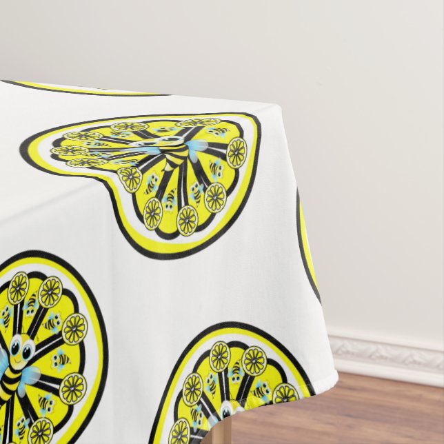 Toalha De Mesa Tablecloth Summer Bumblebee Lemon (Posição Original)